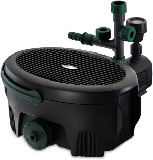 Aquagarden Pennington, Inpond 6 in 1 Pond & Water Pump, Filter, UV Clarifier, LED Spotlight,All in One Solution for a Clean, Clear and Beautiful Pond, for Ponds up to 900 Gallon, Black