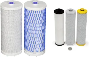 Aquasana Replacement Filter Cartridge for Countertop Water Filtration System & Replacement Filter Cartridges for 3-Stage Max Flow Claryum Under Sink Water Filtration System