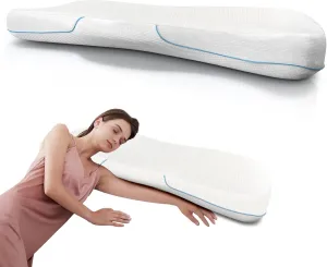 Arched Memory Cuddle Pillow for Adults, Couple Pillow with arm Space, Anti-Compression Hand Memory Foam Neck Pillow, Side Sleep Pillow for medcline Shoulder Relief System