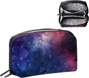 Art Space Galaxy Nebula Starry Electronics Organizer, Cord Cable Storage Bag Waterproof for Home Travelling, Electronic Accessories Case for Charge Mouse USB SD Card Hard Drives