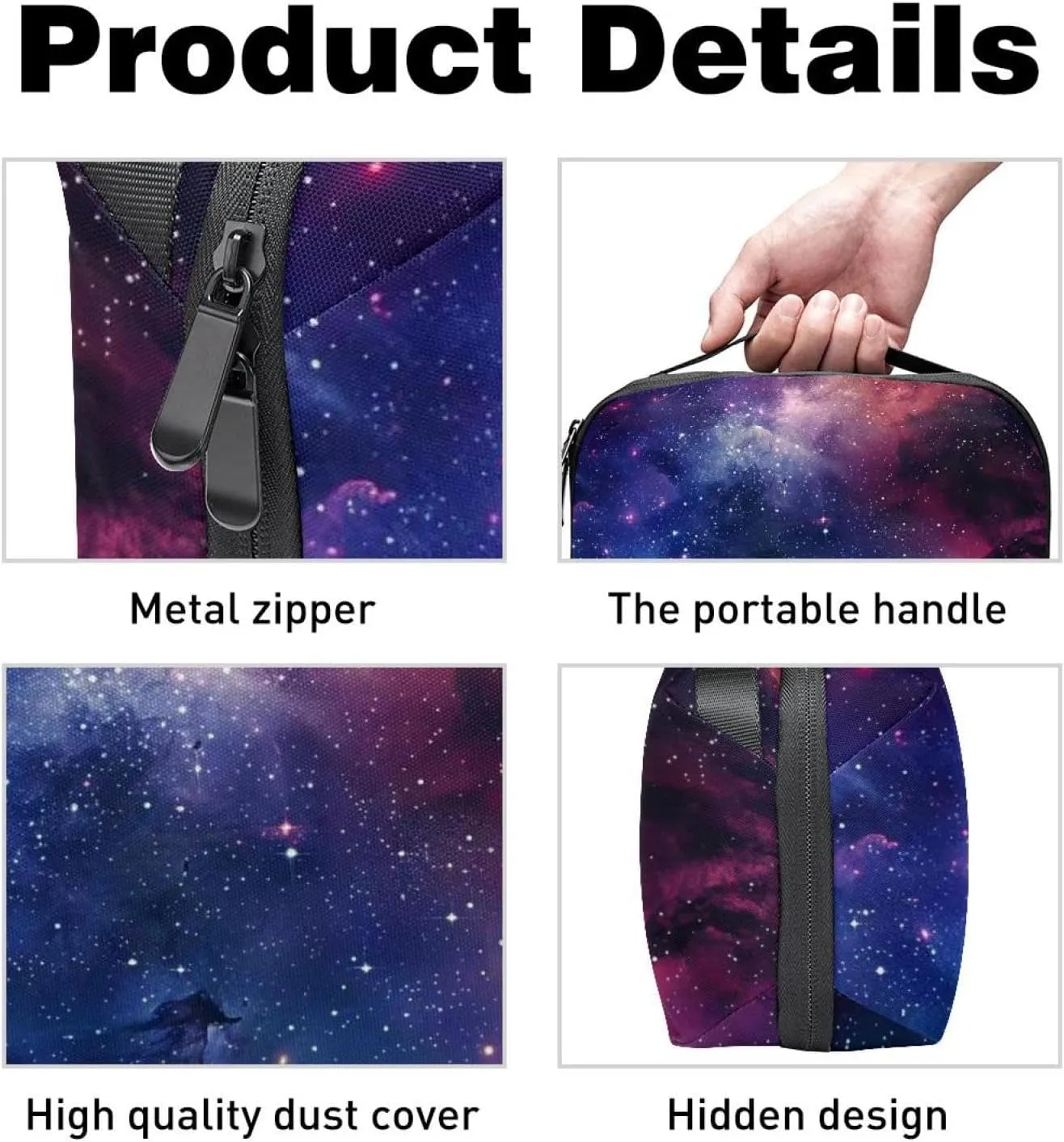 Art Space Galaxy Nebula Starry Electronics Organizer, Cord Cable Storage Bag Waterproof for Home Travelling, Electronic Accessories Case for Charge Mouse USB SD Card Hard Drives