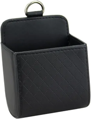 Artificial Leather Storage Box Car Air Vent Storage Bag Car Organizer Pocket Sunglass Holder Hanging Bag Black travel essentials organizer