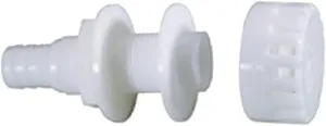 Attwood Corporation 3886-3 White Thru-Hull Connector with Strainer