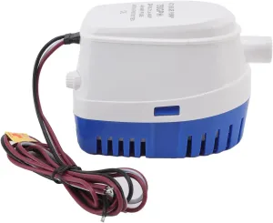 Auto Bilge Pump, 12V 24V 750GPH Multifunctional Boat Bilge Water Pump with Float Switch, 0.7in Drainage Outlet DC Submersible Pump with Filter Base for Boats Aquariums Diving Pools