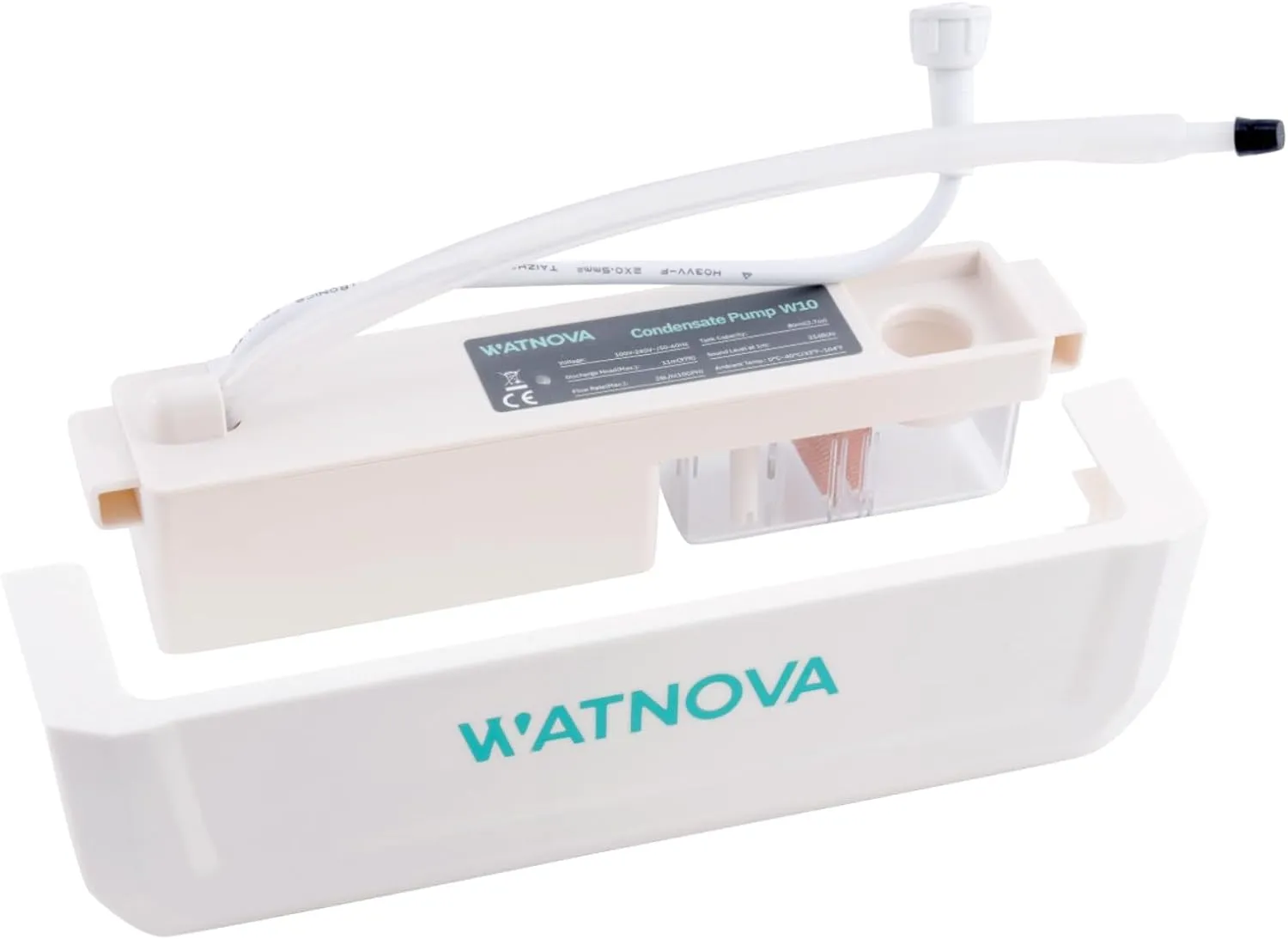 Automatic Undermount Mini Split Condensate Pump, 10GPH, 37ft, 100-230V~, condensate pump for mini split, Ultra-Quiet with Removable Reservoir & Dual-Side Installation