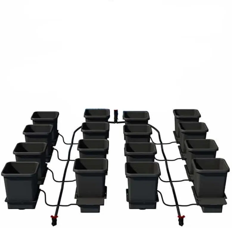 AutoPot 16 Pot System with 3.9 Gallon Pots and NO Flexi Tank - Self-Watering Gravity-Fed Hydroponic Indoor System, Black