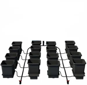 AutoPot 16 Pot System with 3.9 Gallon Pots and NO Flexi Tank - Self-Watering Gravity-Fed Hydroponic Indoor System, Black