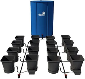 AutoPot 16 Pot XL System with 6.6 gal pots & 60 Gallon FlexiTank - Self-Watering Gravity-Fed Hydroponic Indoor System, Black