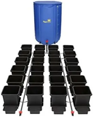 AutoPot 24 Pot System with 3.9 gal pots and 105 gal FlexiTank - Self-Watering Gravity-Fed Hydroponic Indoor System, Black