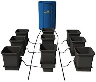AutoPot 9 Pot System with 3.9 Gallon pots and 25 Gallon FlexiTank - Indoor, Black