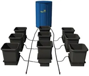 AutoPot 9 Pot System with 3.9 Gallon pots and 25 Gallon FlexiTank - Indoor, Black