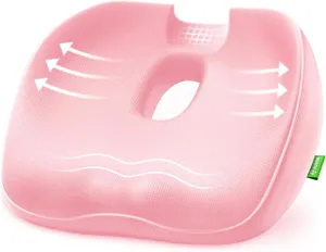 AUVON Innovative Donut Pillow Hemorrhoids Scientific Center Hole and Tailbone Cutout, Orthopedic Pain Relief Donut Seat Cushion for Coccyx, Sciatica, Postpartum Pregnancy, After Surgery Sitting Relief
