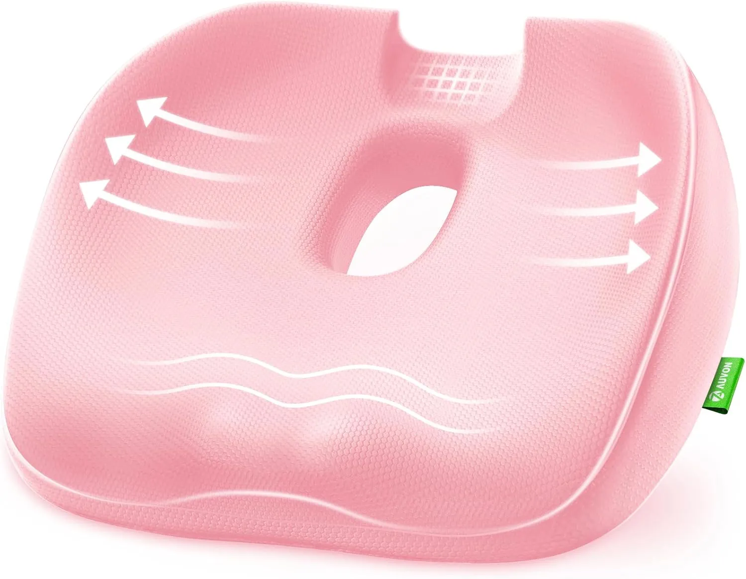 AUVON Innovative Donut Pillow Hemorrhoids Scientific Center Hole and Tailbone Cutout, Orthopedic Pain Relief Donut Seat Cushion for Coccyx, Sciatica, Postpartum Pregnancy, After Surgery Sitting Relief