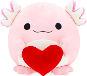 Axolotl Plush Animal, Love Heart Axolotl Plush Toy, Valentine's Day Gift for Girlfriend/Boyfriend 10.8IN(Love-Axolotl)