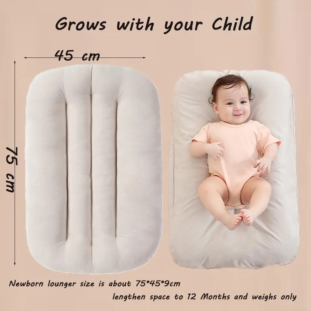 Baby Lounger,Baby Lounger Pillow,Baby Lounger Nest Cover for 0-12 Month (Dark Gray)