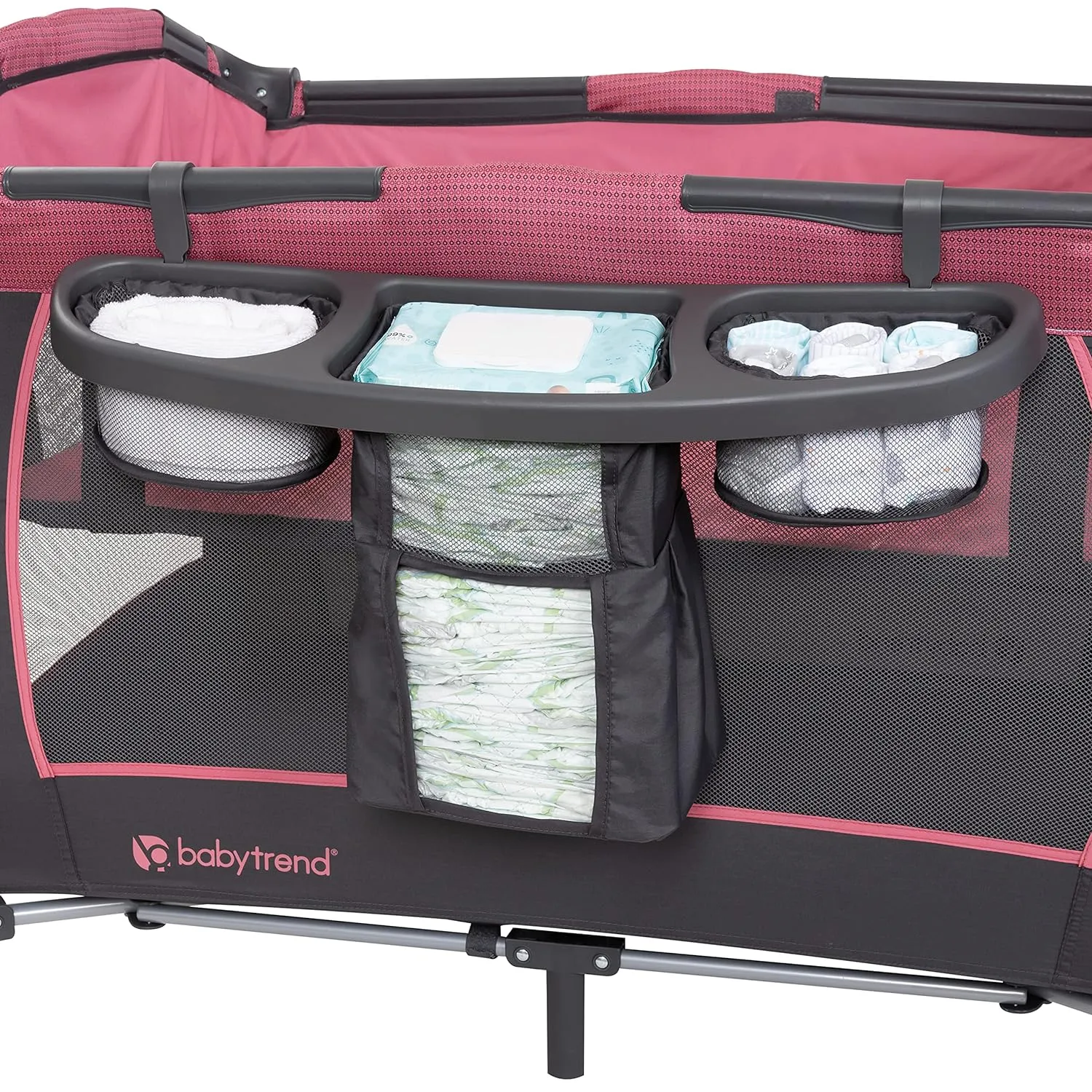 Baby Trend Lil’ Snooze™ Deluxe III Nursery Center® Playard for Twins, Cozy Berry