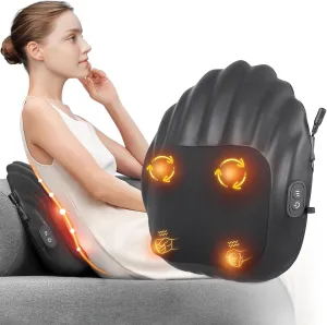 Back Massager with Heat, Corded Low Back Massager for Pain Relief Deep Tissue, Shiatsu Back Shoulder Massage Pillow for Full Body, Gifts for Women Men