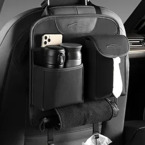 Backseat Organizer, Hanging Storage Bag With Plastic Hooks, Travel Accessories, Faux Deer Velvet Material, Compatible With Most Vehicles, Inner Accessories