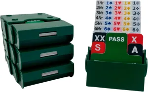 Baron Barclay - Super Bridge Boxes - Set of 4 Bidding Devices with Plastic Bidding Cards (Green)