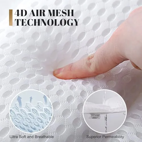 Bath Pillow Luxury Bathtub Pillow, 4D Bath Tub Pillows for Head, Neck and Back Support, Tub Pillow for Bathtub with 6 Non-Slip Suction Cups, Relaxing Bath Accessories Spa Gifts