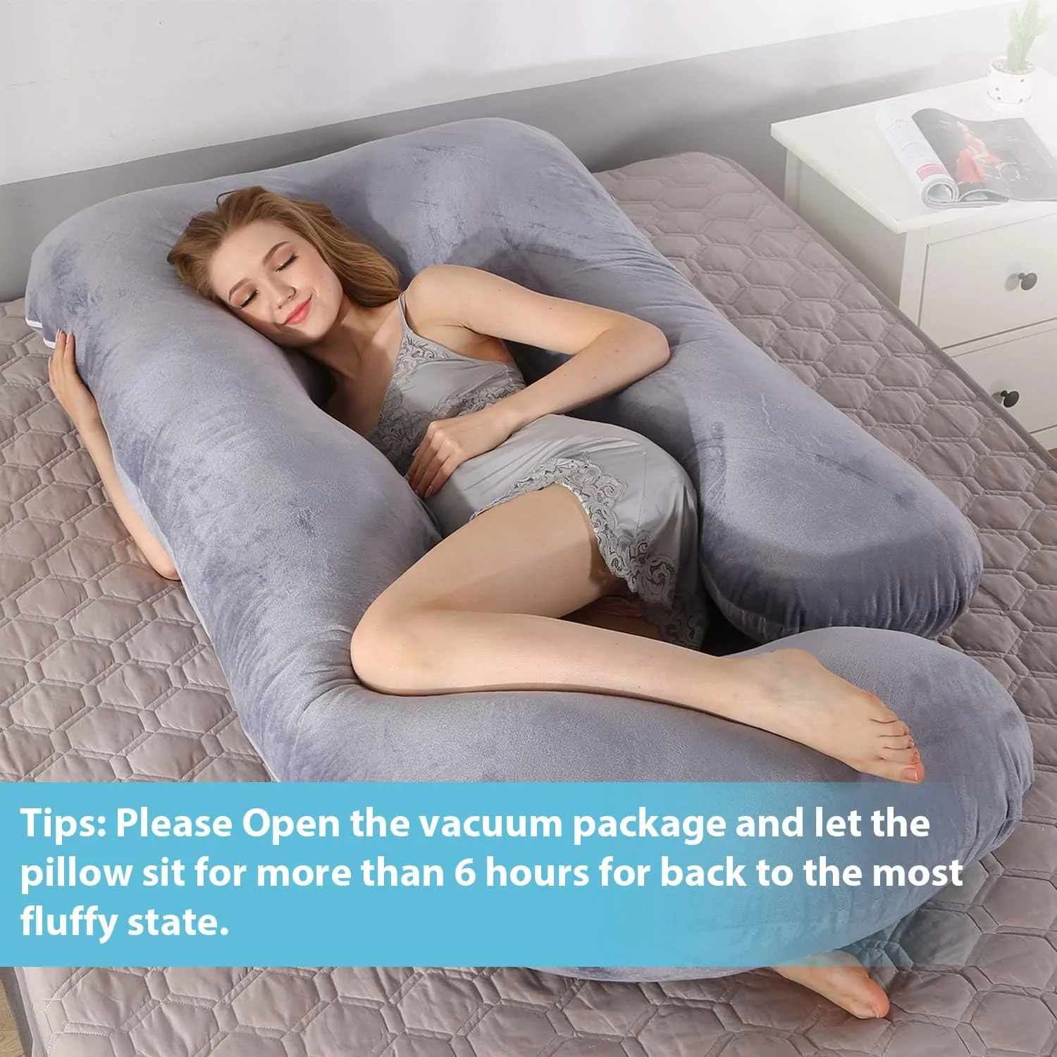 BATTOP Pregnancy Pillow for Sleeping,Full Body Maternity Pillow with Removable Washable Cover,Support for Back,HIPS,Legs,Belly for Pregnant Women