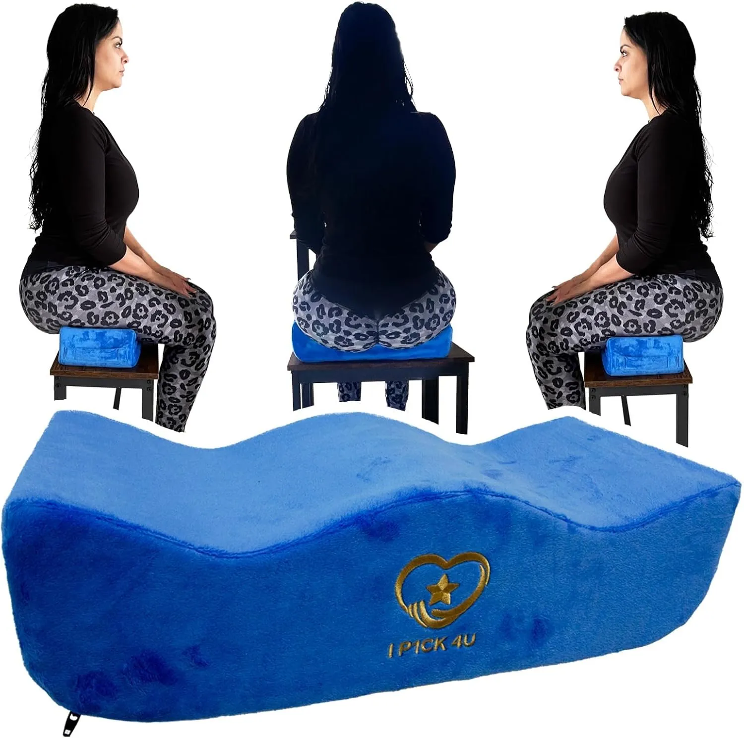 BBL Brazilian Butt Lift Pillow for Post Surgery Recovery, Uniqe 30 Degree Angle Design for Firm Memory Foam Support After BBL Surgery Recovery (Blue)