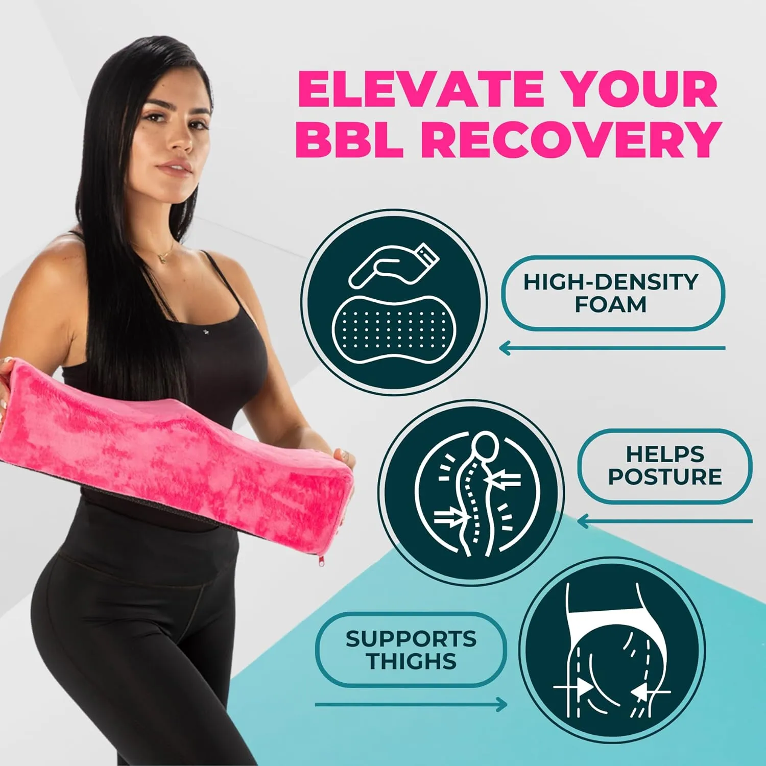 BBL Pillow After Surgery for Butt - Lightweight Brazilian Butt Lift Pillow After Surgery - BBL Recovery Pillow for Sitting with Removable Washable Cover - BBL Supplies Post Surgery Pillow