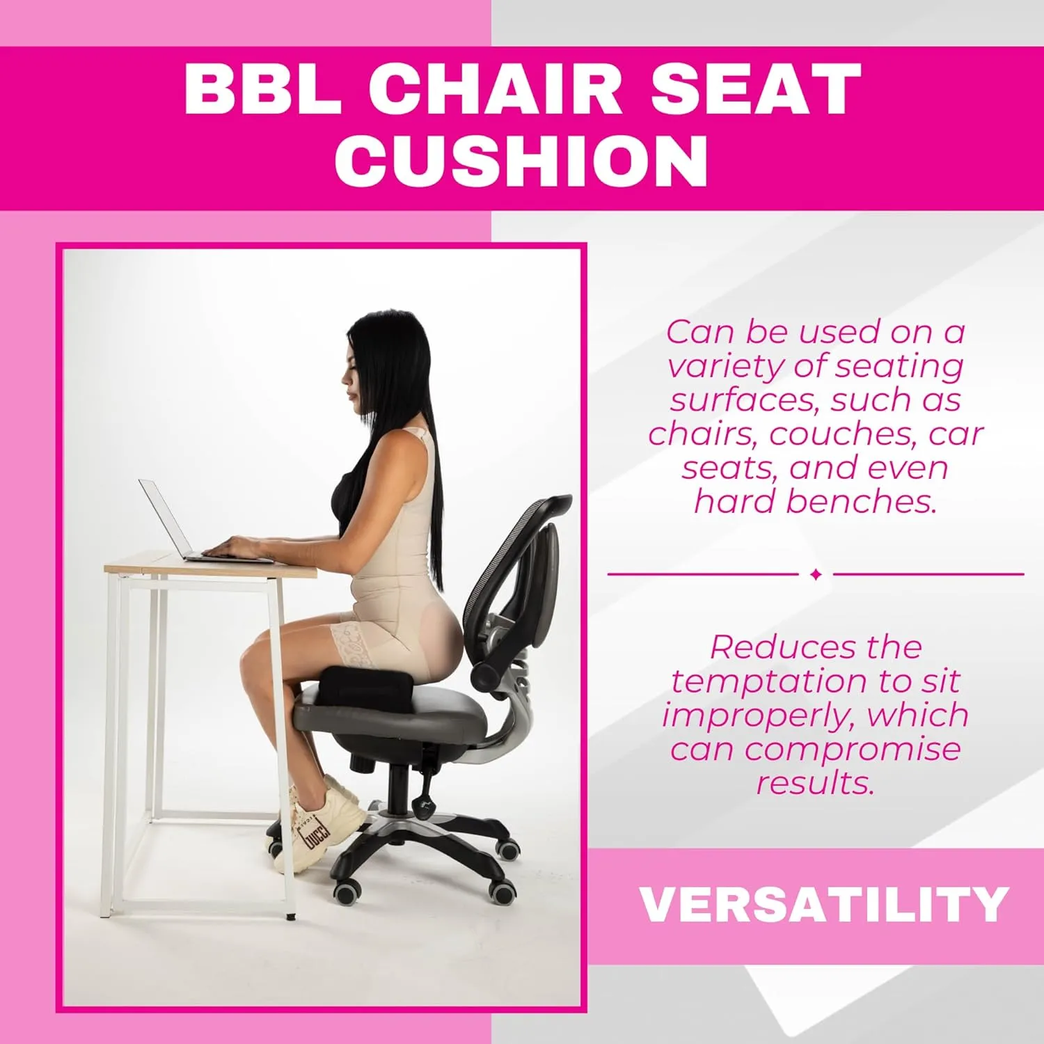 BBL Pillow After Surgery Sitting, Soft Butt Cushion for Long Sitting with Drawstring Bag and Female Urinal, BBL Brazilian Butt Lift Booty Pillow, BBL Post Surgery Supplies Seat Cushion