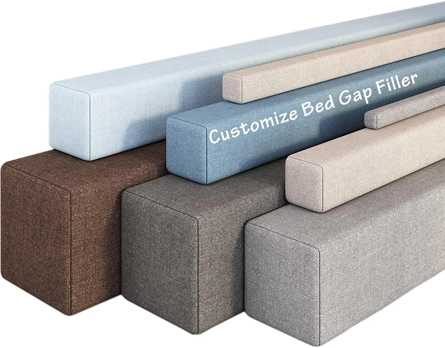 Bed Gap Filler Mattress Space Crack Filler Twin Full Queen King Mattress Extender Stuffer Headboard Wedge Pillow 75D Sponge Removable Washable Cover