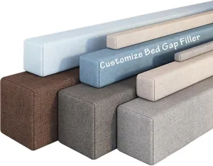 Bed Gap Filler Mattress Space Crack Filler Twin Full Queen King Mattress Extender Stuffer Headboard Wedge Pillow 75D Sponge Removable Washable Cover