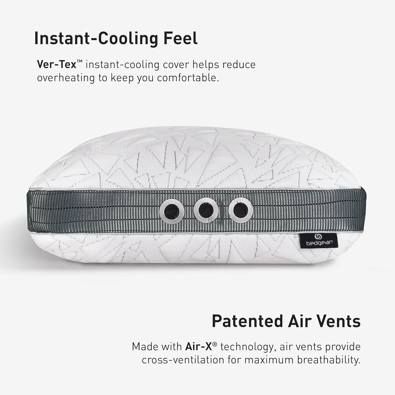 Bedgear Storm King Performance Pillow - Size 2.0 - Cooling Bed Pillow for Hot Sleepers - Medium Pillow for All Sleep Positions, Hypoallergenic, Washable & Removable Cover - 20" W x 36" L x 5.75"