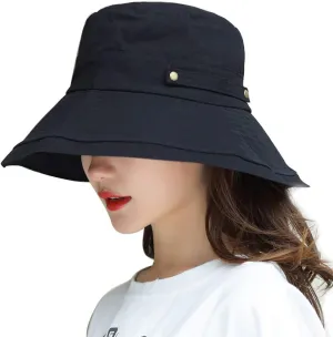 BeFur Summer Sun Hats for Women Wide Brim Bucket Hat Packable Roll Up Beach Cap