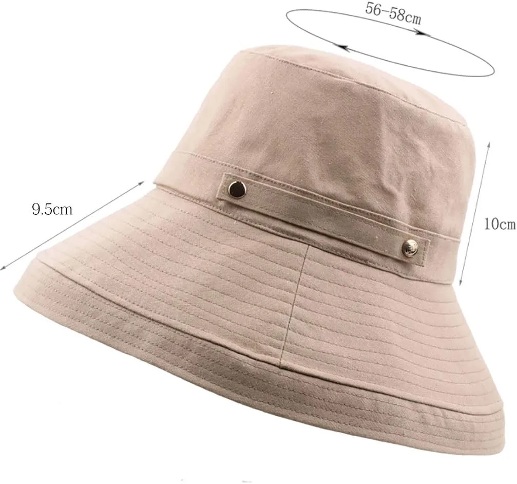 BeFur Summer Sun Hats for Women Wide Brim Bucket Hat Packable Roll Up Beach Cap