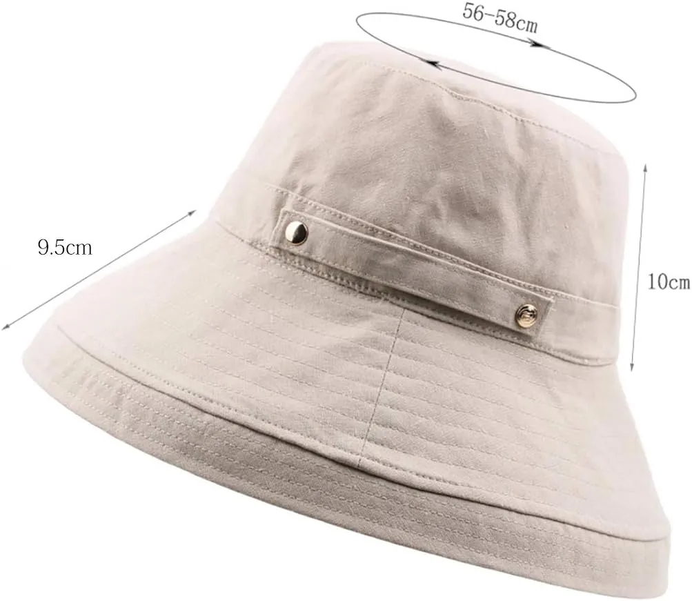 BeFur Summer Sun Hats for Women Wide Brim Bucket Hat Packable Roll Up Beach Cap