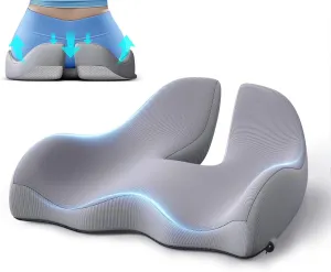 Benazcap X Large Memory Seat Cushion for Office Chair Ergonomic Cushions Butt Pillow for Pressure Relief Sciatica & Pain Relief Memory Foam for Long Sitting for Gaming Chair and Car Seat-Dark Grey