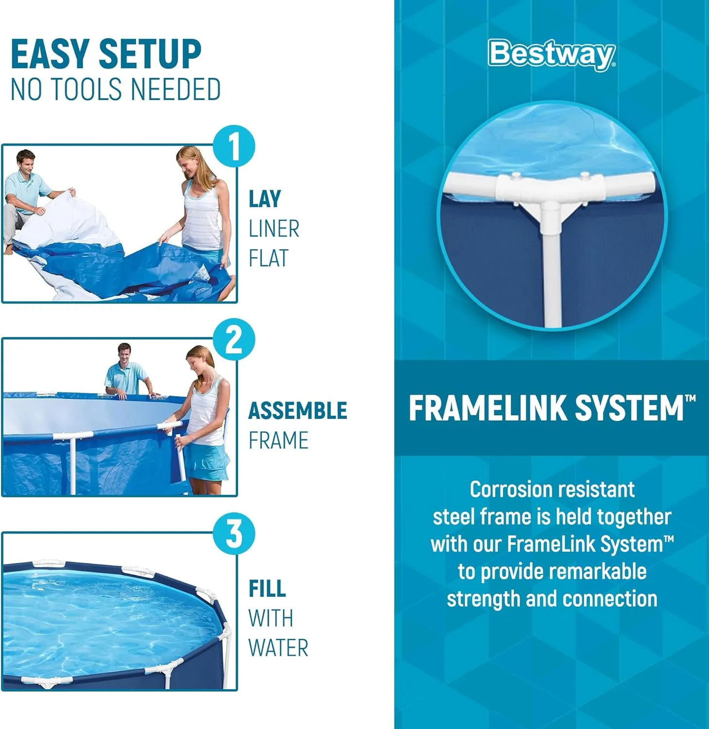 Bestway Steel Pro 10 Foot x 30 Inch Round Framed Above Ground Outdoor Backyard Swimming Pool Set with 330 GPH Filter Pump, Blue