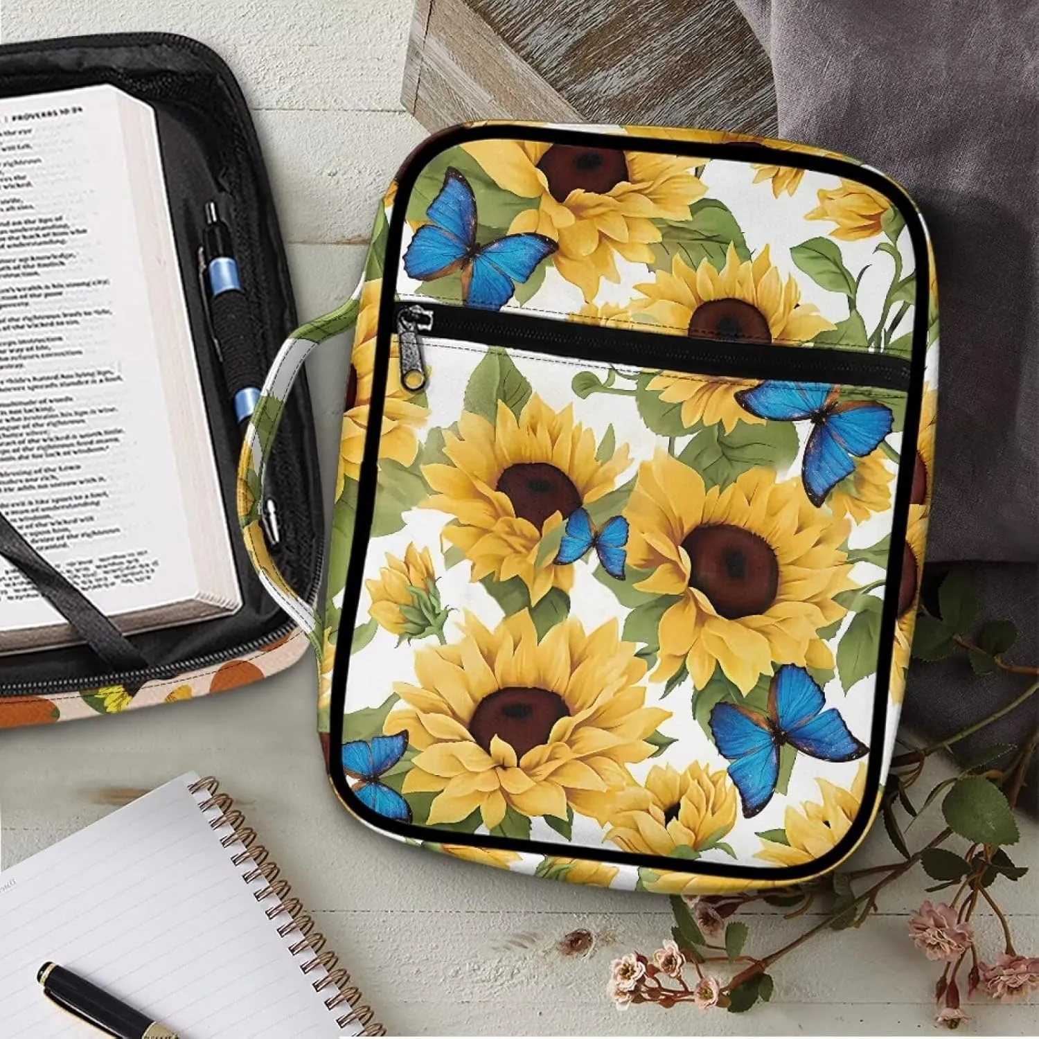 Bible Bag Tote Bible carrying case for Women Men Bible Covers for Women Men with Pockets Personalized