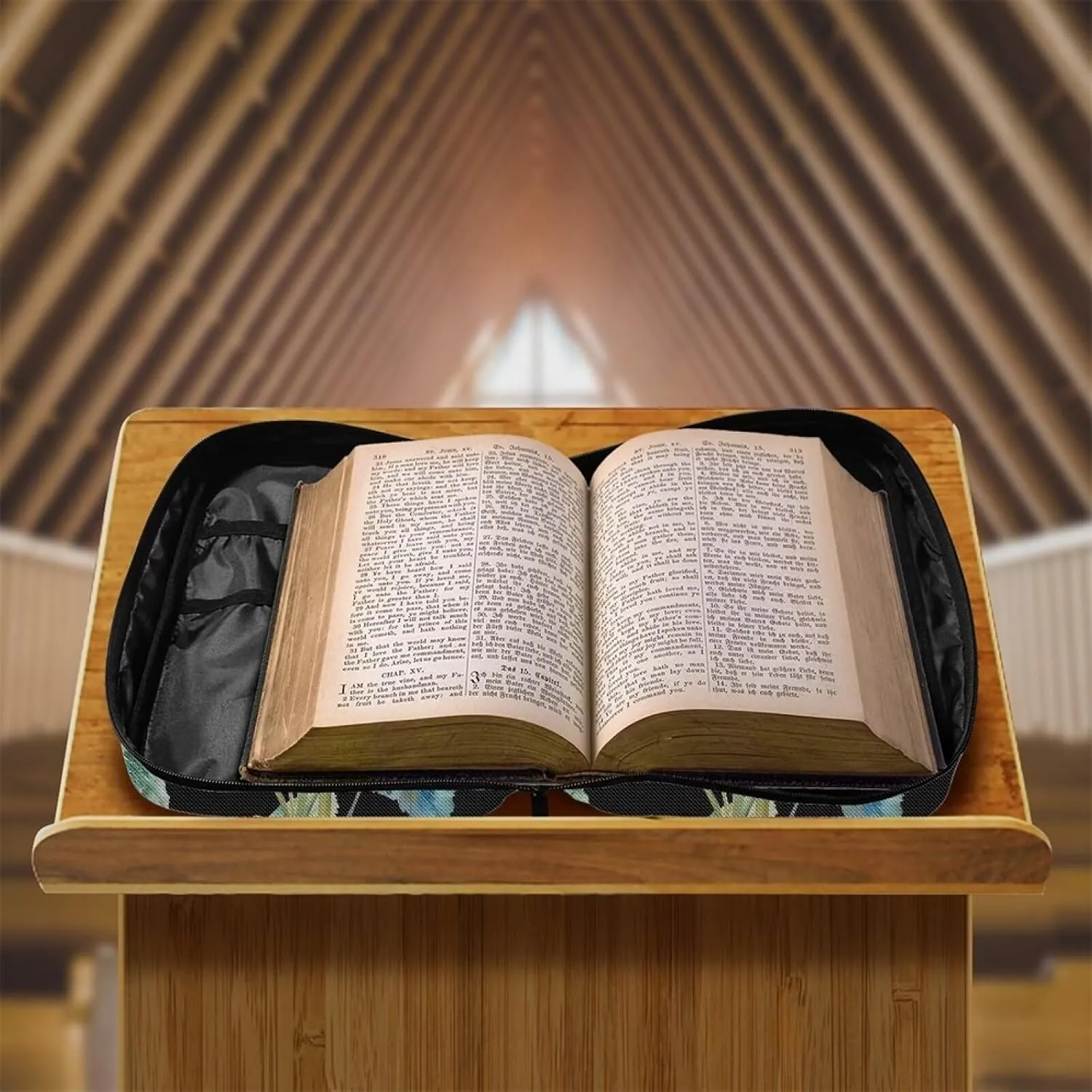 Bible Bag Tote Bible carrying case for Women Men Bible Covers for Women Men with Pockets Personalized