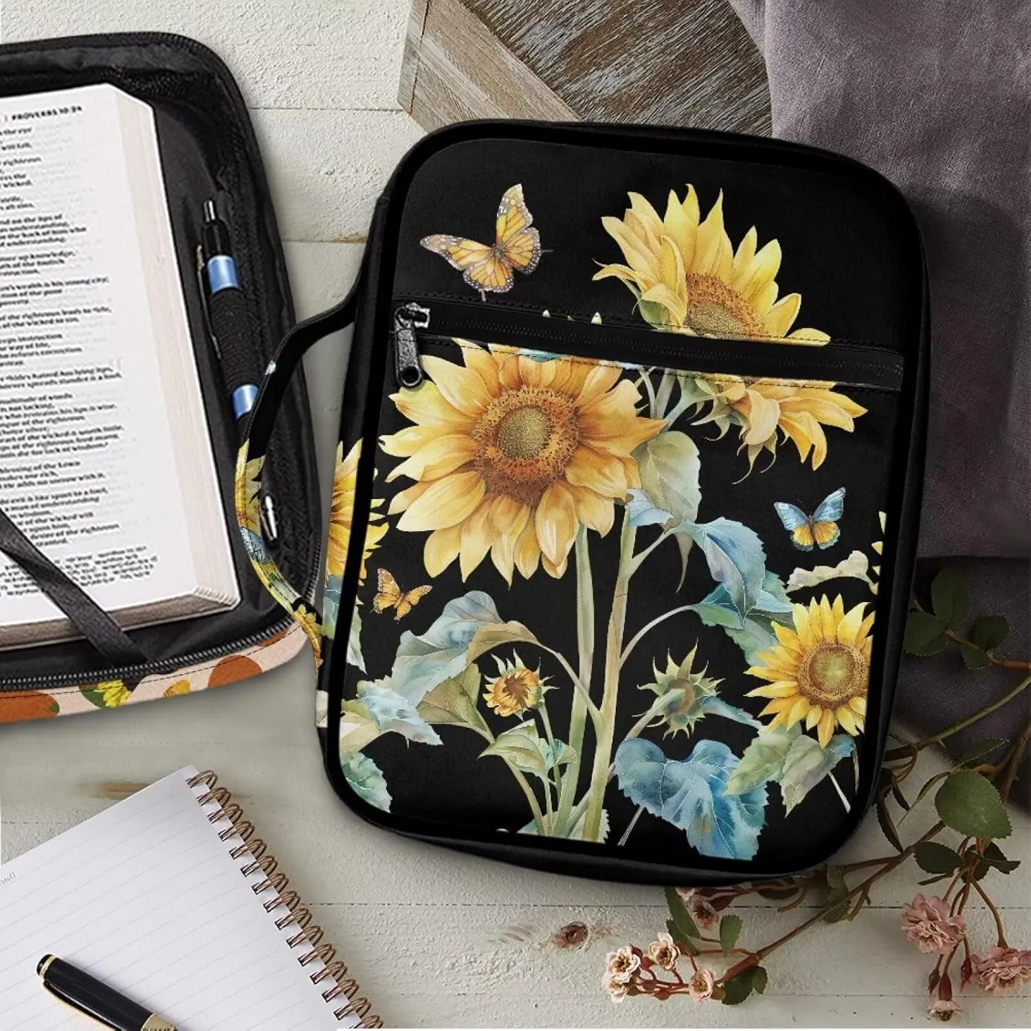 Bible Bag Tote Bible carrying case for Women Men Bible Covers for Women Men with Pockets Personalized