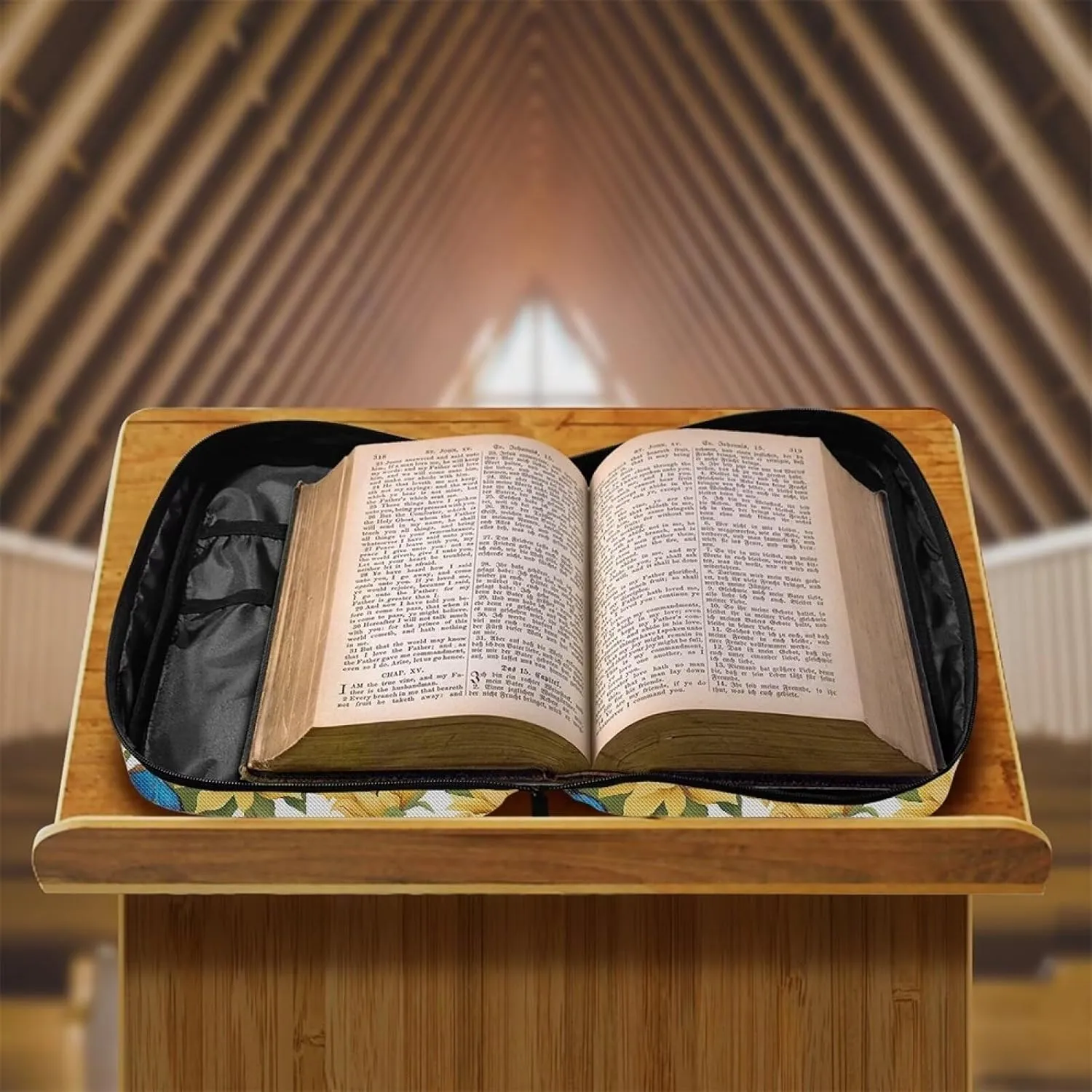 Bible Bag Tote Bible carrying case for Women Men Bible Covers for Women Men with Pockets Personalized