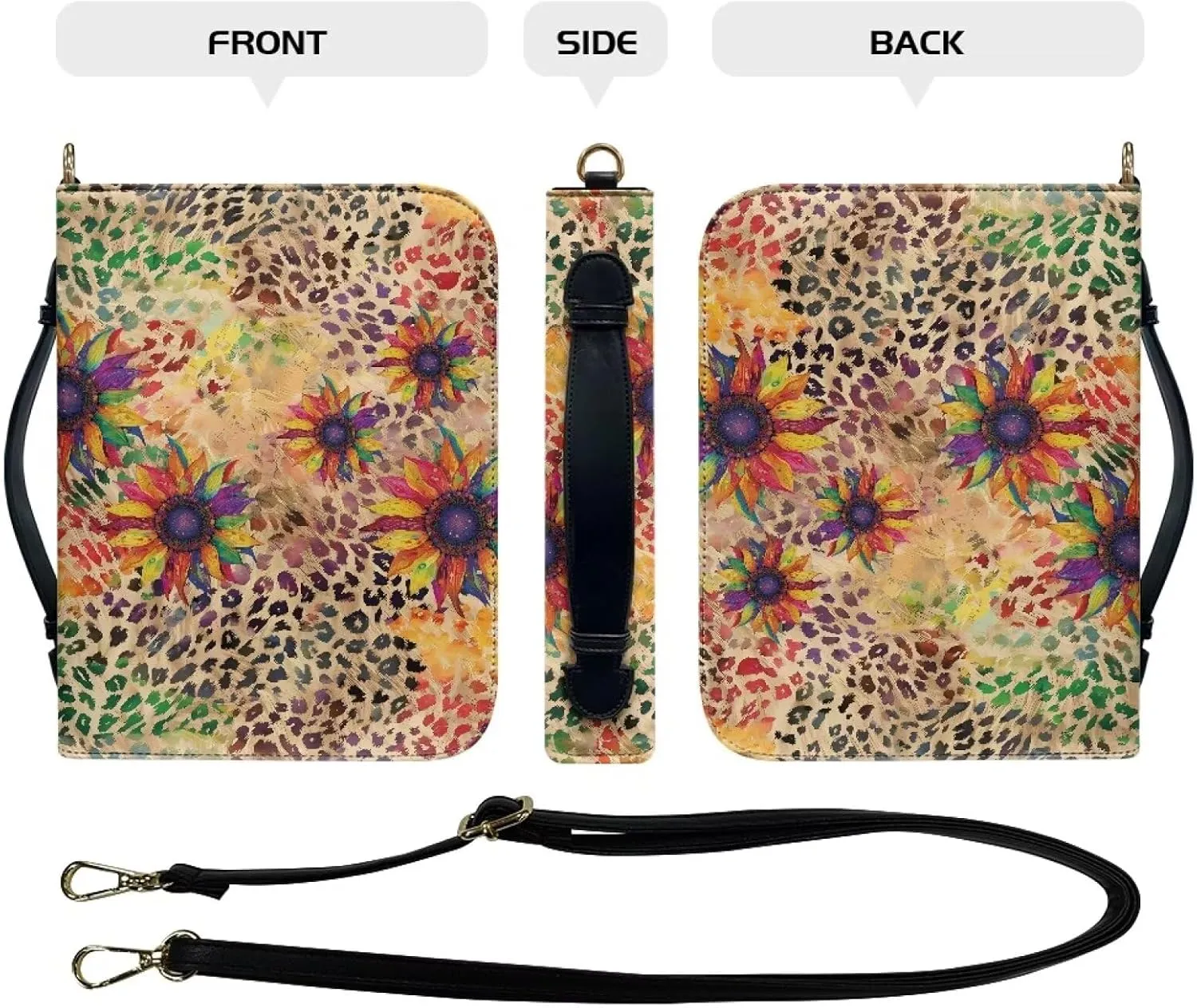 Bible Cover Case for Women Men Leather Western Bible Case Bible Covers for Women Men with Pockets
