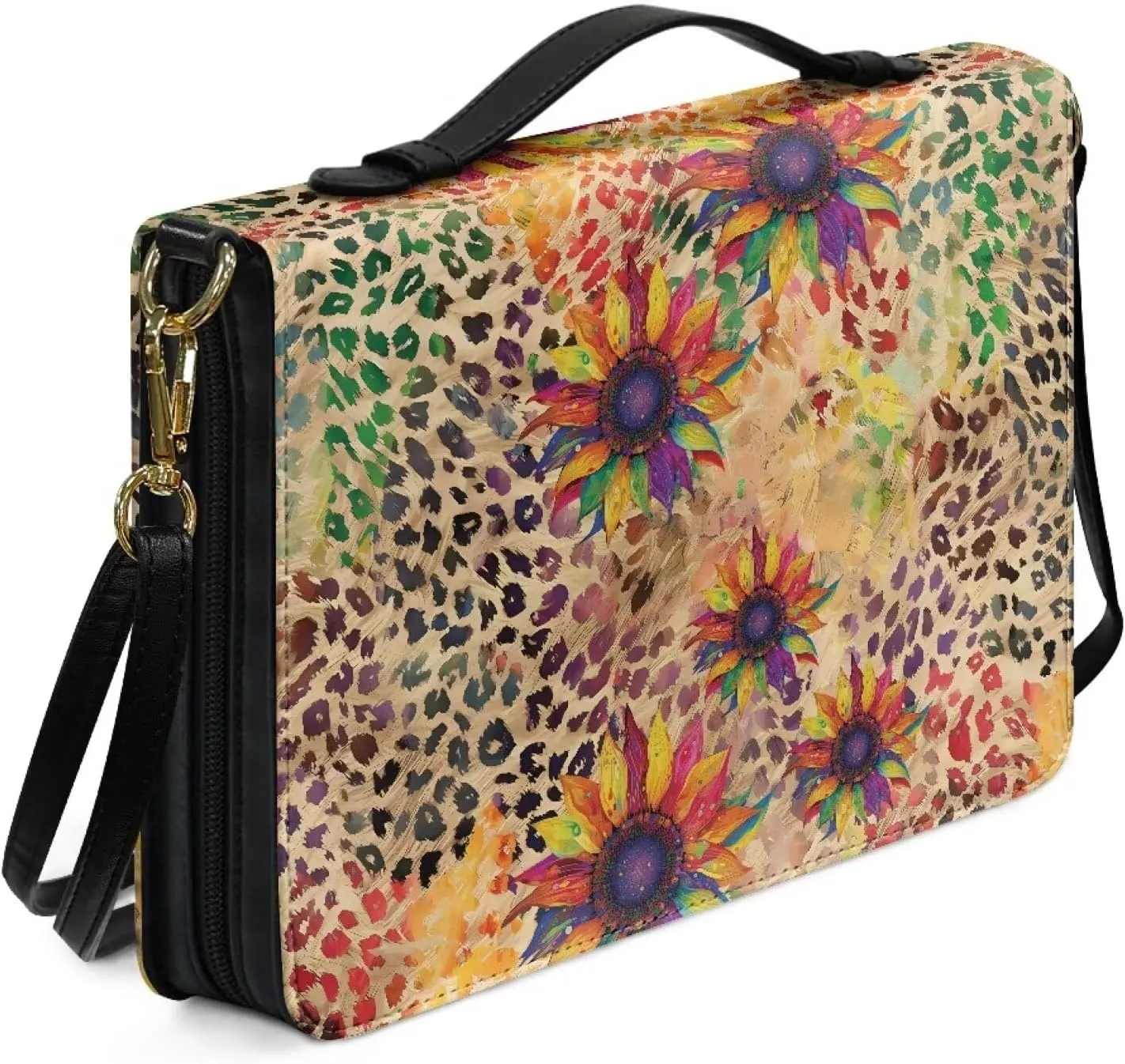 Bible Cover Case for Women Men Leather Western Bible Case Bible Covers for Women Men with Pockets