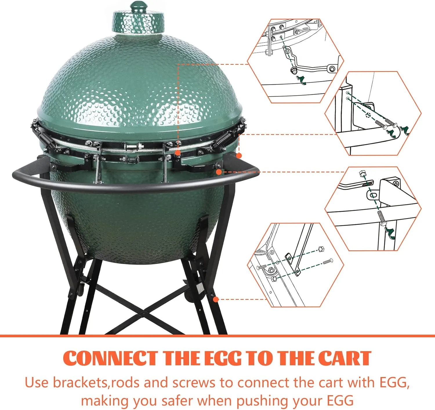 Big Green Egg Nest Handler - XLarge Egg Nest Cart, Safer & Reliable