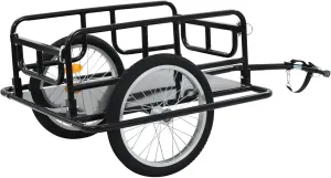 Bike Cargo Trailer, Bicycle Trailer, Heavy-Duty Bike Wagon Cart, Foldable Compact Storage with Hitch, Tow Behind Utility Cargo Trailer for Stuff, Groceries, Luggage, Tools, 110 lbs Max Load