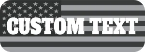 Black and Grey American Flag E-Z-GO Golf Cart Front Name Plate. Fits EZGO 2008-2022 RXV TXT Valor Terrain Elite. Custom Made in The USA!! (Black and Grey Flag W/Custom Text)