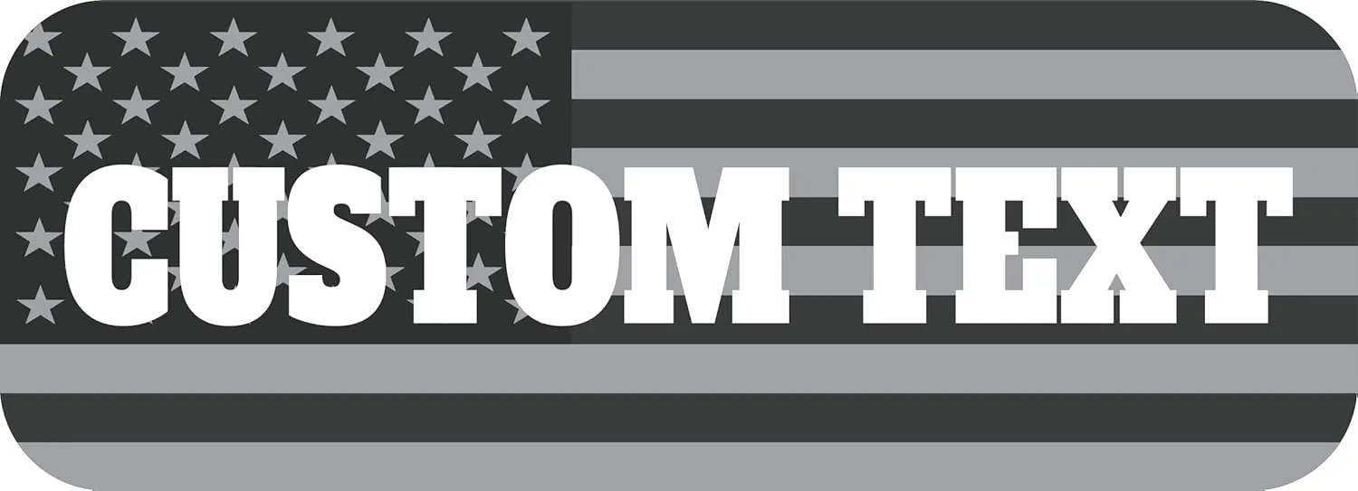 Black and Grey American Flag E-Z-GO Golf Cart Front Name Plate. Fits EZGO 2008-2022 RXV TXT Valor Terrain Elite. Custom Made in The USA!! (Black and Grey Flag W/Custom Text)