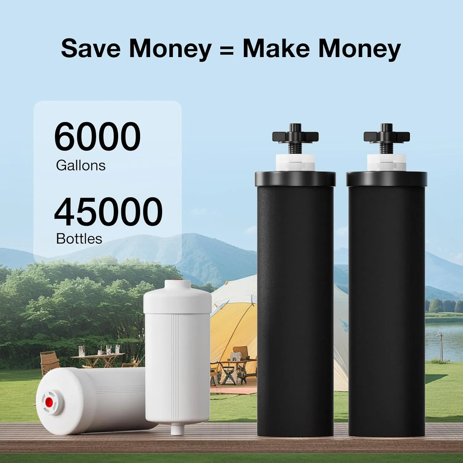 Black Filters Fluoride Combo Pack,Replacement Filters for ProOne® and Berkey® Countertop Gravity Water Filter System and Purewell System(2&2 Pack)