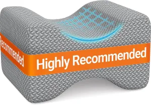 BlissTrends Memory Foam Knee Pillow, Knee Pillow for Side Sleepers, Leg Pillows for Sleeping Blood Circulation, Elevation Pillow for Spine Aligning, Sciatica, Back, Hip, Knee, Ankle Pain, Grey
