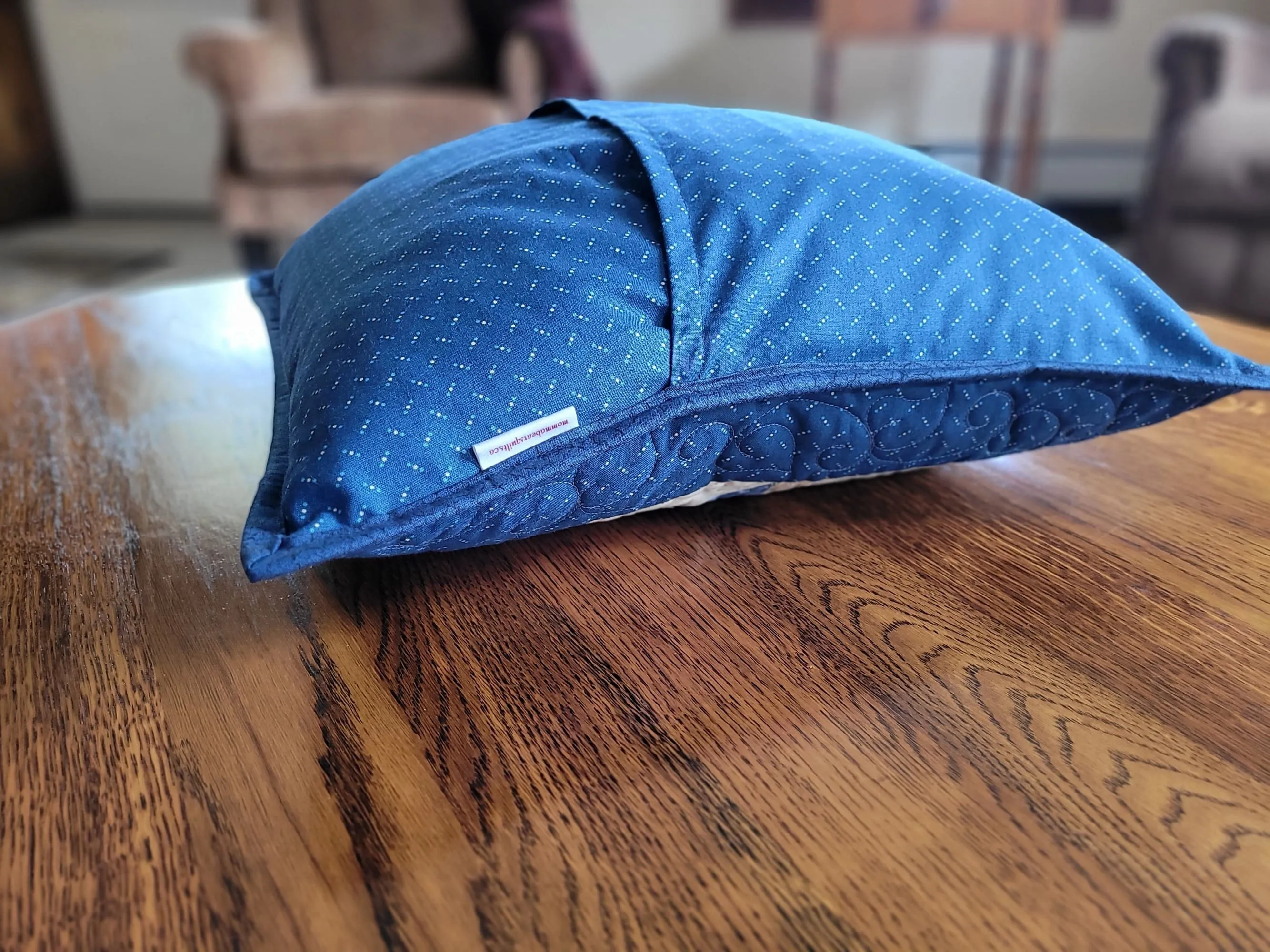 Blue & Gold Pinwheel Pillow