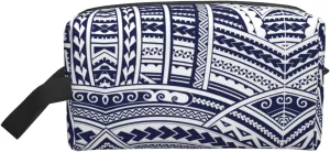 Blue Polynesian Maori Tribal Pattern Print Travel Storage Bag Capacity Zippered For Toiletries Cosmetics Daily Essentials